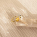 Flower Birthstone Ring Silver 18K Gold Plated