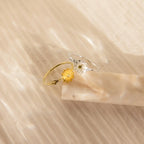 Flower Birthstone Ring Silver 18K Gold Plated