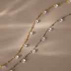 Satellite Diamond Necklace Silver 18K Gold Plated