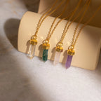 Crystal Quartz Necklaces Silver 18K Gold Plated
