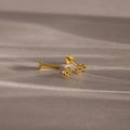 Tiny Bow Flatback Studs Silver 18K Gold Plated