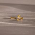 Tiny Bow Flatback Studs Silver 18K Gold Plated