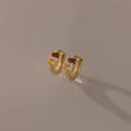 Multiple Baguette Birthstone Huggies  Silver 18K Gold Plated