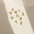 Dangling Pave Initial Necklace Silver 18K Gold Plated