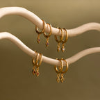 Ericka Garnet Huggies Silver 18K Gold Plated