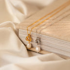Dainty Knot Pearl Necklace Silver 18K Gold Plated