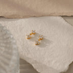 Diamond Flower Flat Back Studs Silver 18K Gold Plated