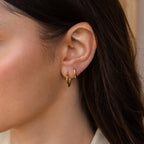 Mini Hammered Hoops Set Silver 18K Gold Plated