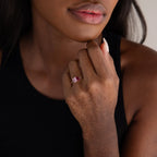 Toi et Moi Birthstone Ring  Silver 18K Gold Plated