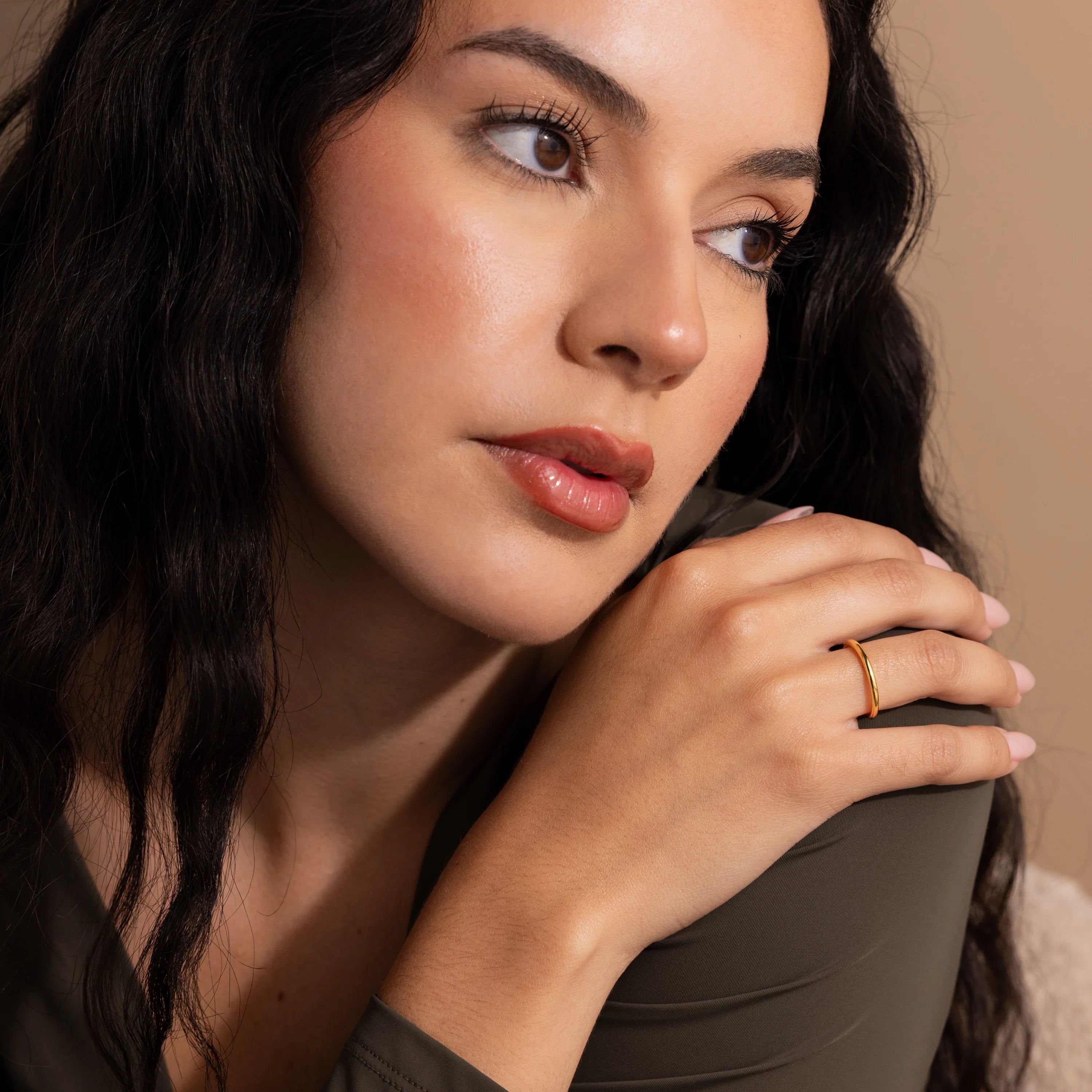 Minimal Stacking Ring Silver 18K Gold Plated