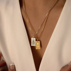 Tarot Box Chain Necklace Silver 18K Gold Plated