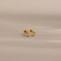 Teardrop Diamond Flat Back Studs Silver 18K Gold Plated