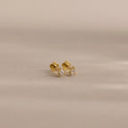 Teardrop Diamond Flat Back Studs Silver 18K Gold Plated