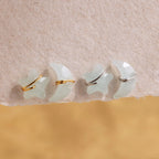 Aquamarine Moon & Star Studs Silver 18K Gold Plated