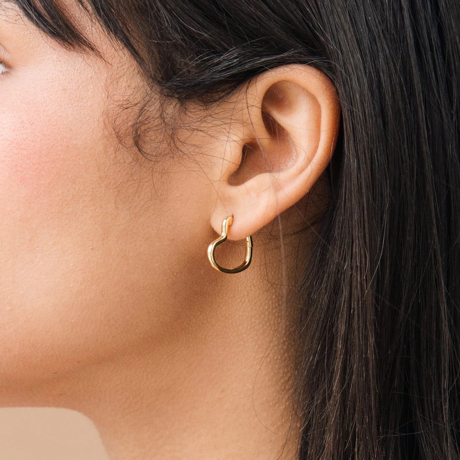 Heart Hoops Silver 18K Gold Plated