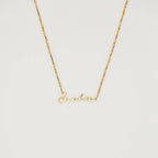 Venice Name Necklace in Box Chain Silver 18K Gold Plated