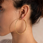 Large Sparkle Hoops Silver 18K Gold Plated