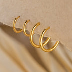 Medium Bold Hoops Silver 18K Gold Plated