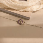 Interlocking Duo Birthstone Bracelet Silver 18K Gold Plated
