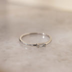 Baguette Cut Diamond Ring Silver 18K Gold Plated