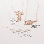 Kids Drawing Necklace Silver 18K Gold Plated