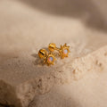 Opal Sun Flat Back Studs Silver 18K Gold Plated