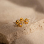 Opal Sun Flat Back Studs Silver 18K Gold Plated