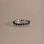 Lace Eternity Sapphire Ring Silver 18K Gold Plated