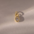Teardrop Diamond Charm Silver 18K Gold Plated