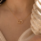 Sun & Moon Eternity Necklace Silver 18K Gold Plated