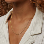 Curb Chain Necklace Silver 18K Gold Plated