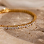 Princess Cut Diamond Tennis Bracelet Silver 18K Gold Plated