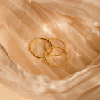 Textured Stacking Ring Set Silver 18K Gold Plated