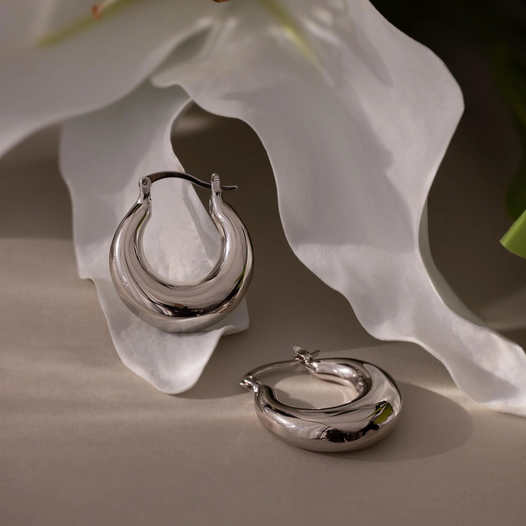 Sculpted Hoops Silver 18K Gold Plated