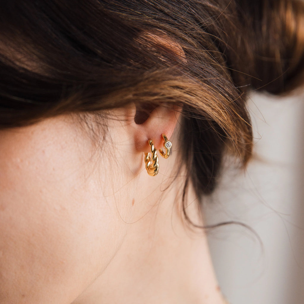 Naomi Twisted Hoops Silver 18K Gold Plated