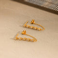 Diamond Chain Drop Earrings Silver 18K Gold Plated