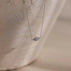 Opal Eye Necklace Silver 18K Gold Plated