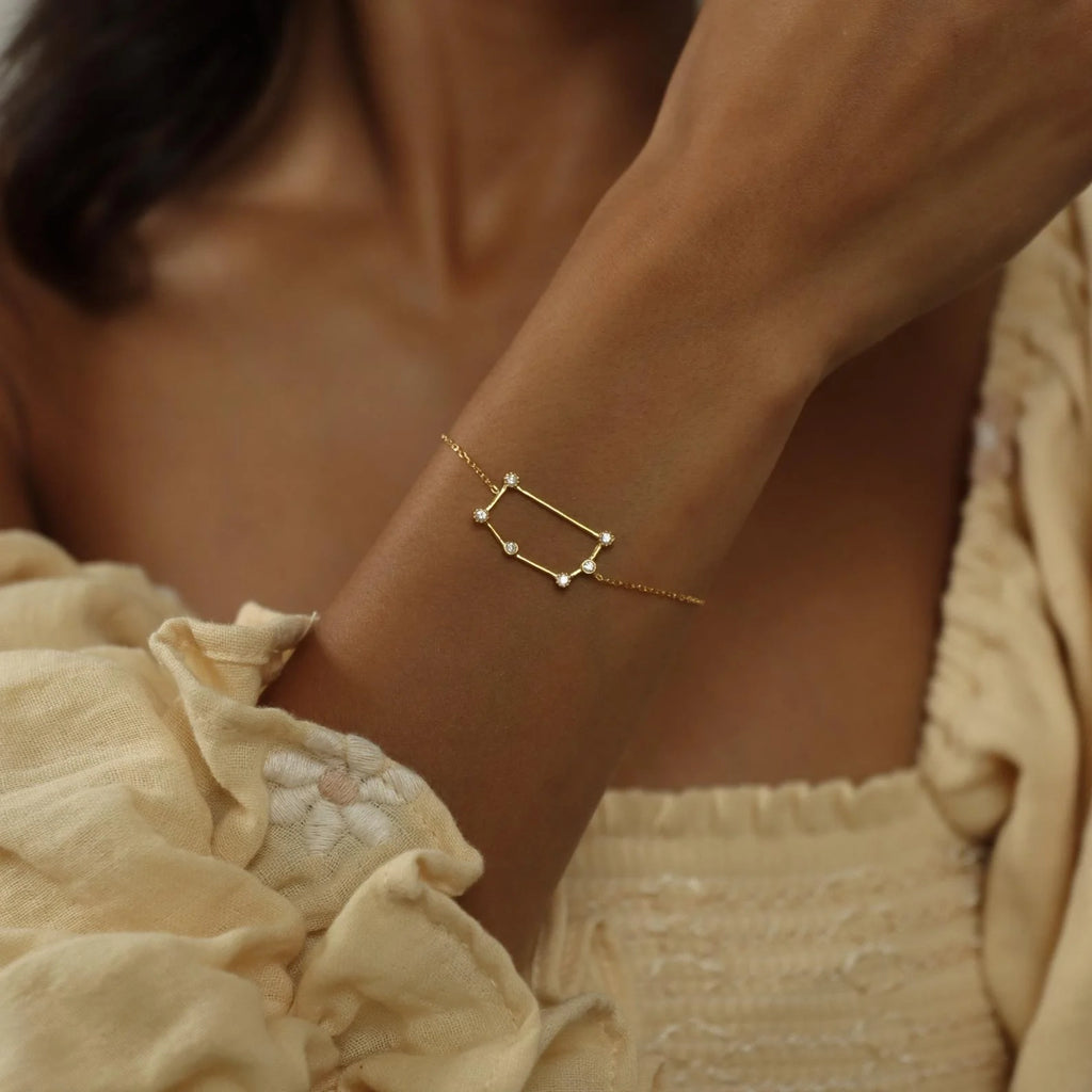 Diamond Constellation Charm Bracelet Silver 18K Gold Plated