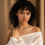 Pearl & Diamond Duo Necklace Silver 18K Gold Plated
