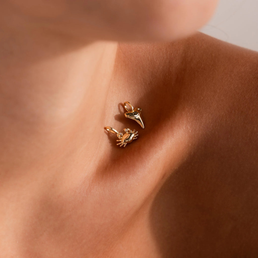 Shark Tooth Charm Silver 18K Gold Plated
