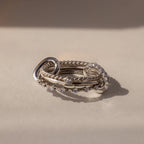 Multipurpose Pave Ring Lock Set in Silver 18K Gold Plated