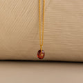 Garnet North Star Signet Necklace Silver 18K Gold Plated