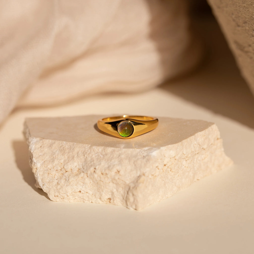Mini Mood Ring Silver 18K Gold Plated