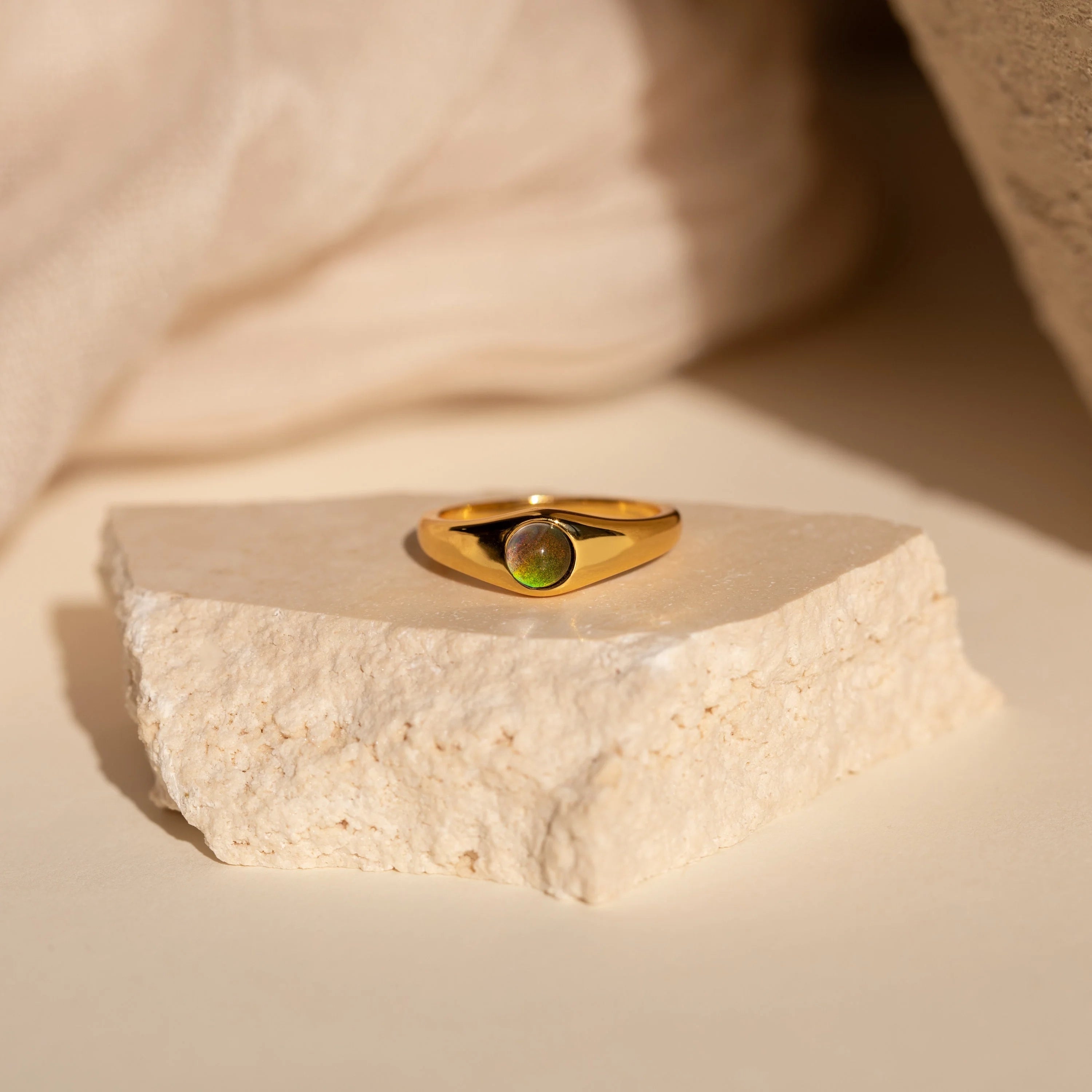 Mini Mood Ring Silver 18K Gold Plated