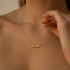 Carrie Name Necklace Silver 18K Gold Plated
