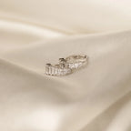 Diamond Art Deco Huggies Silver 18K Gold Plated