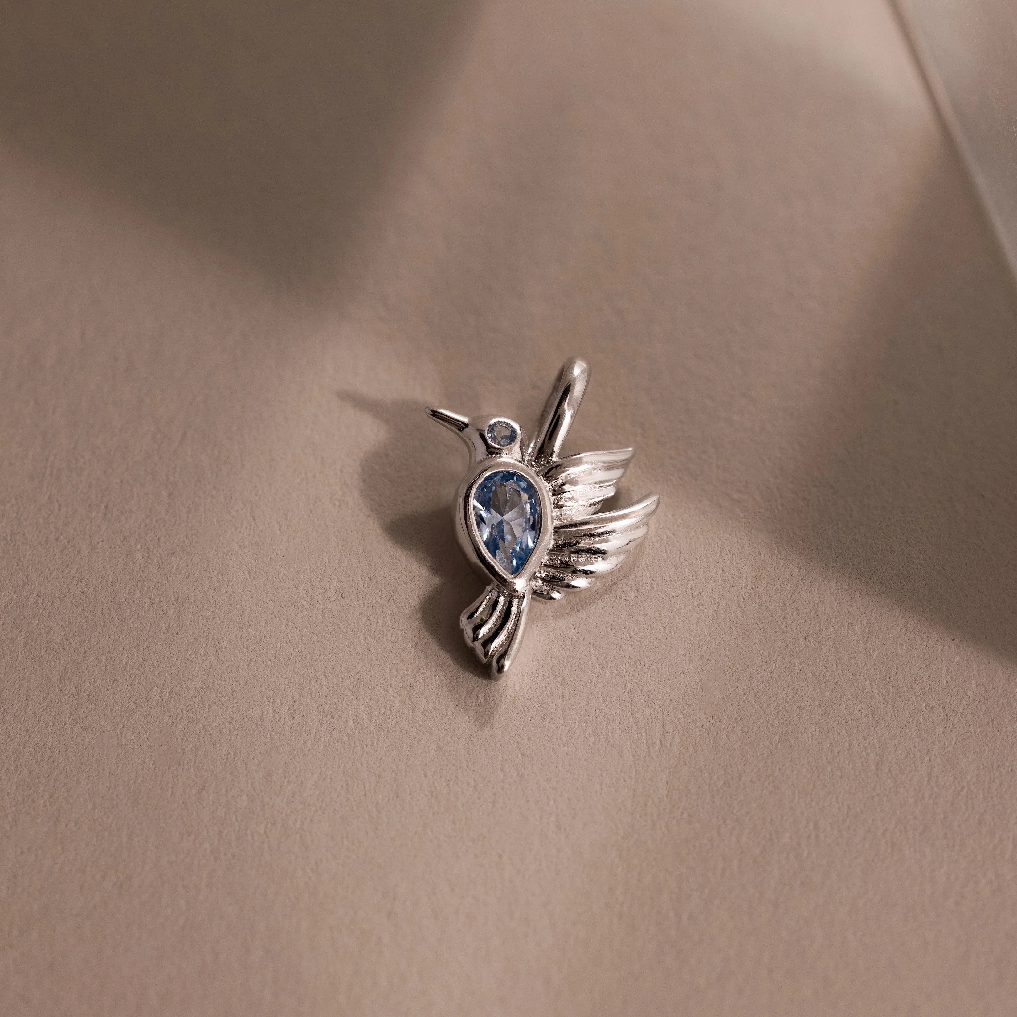 Hummingbird Charm Silver 18K Gold Plated