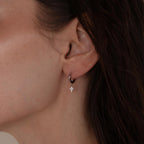 Pave Cross Huggies Silver 18K Gold Plated