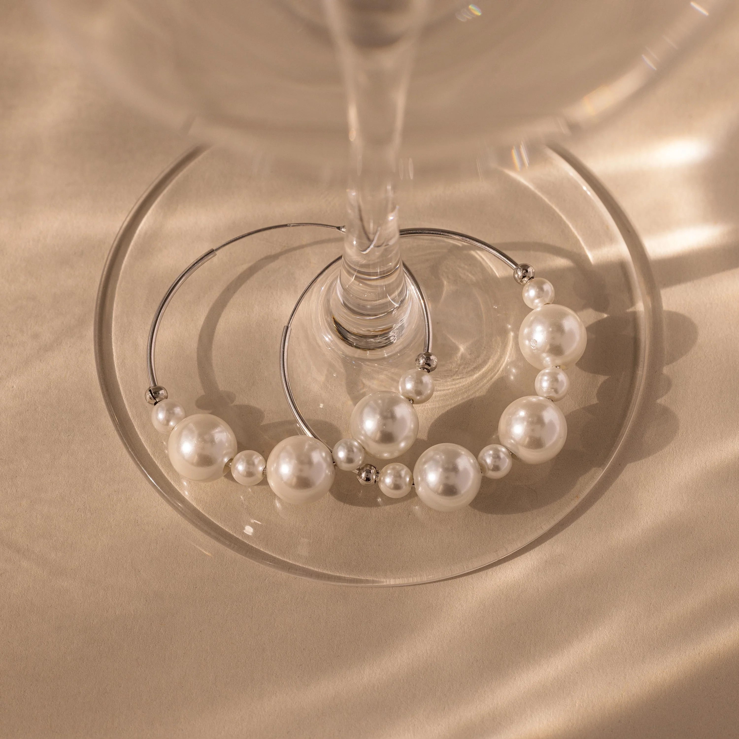Freshwater Pearl Hoops Silver 18K Gold Plated
