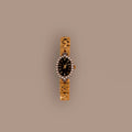 Diamond Pave Onyx Timepiece Silver 18K Gold Plated